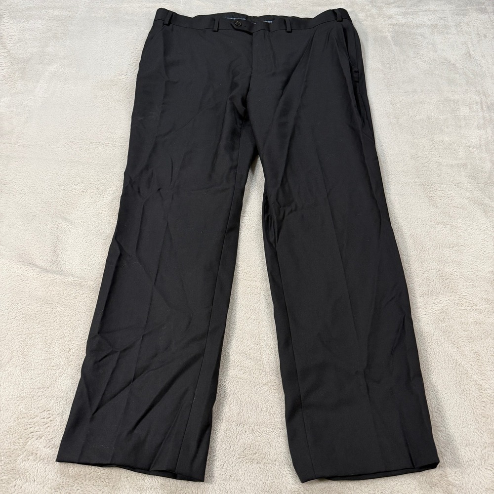 Lauren Ralph Lauren Mens 38x30 Black Wool Blend Dress Pants Natural Stretch EUC